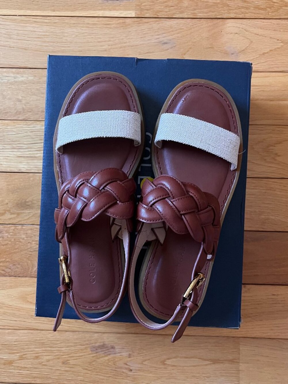 Cole Haan Cressida Lug Sandals in Natural-Cuoio - Picture 4 of 7